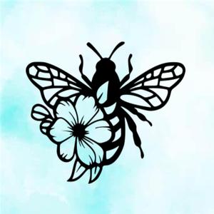 mural bee in bloom