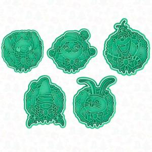 Christmas Wreaths cartoons cookie cutter set of 5
