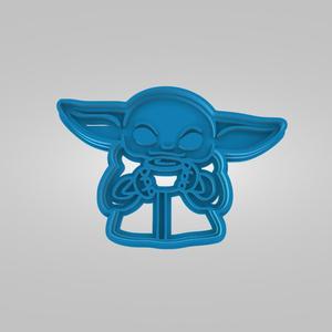 Grogu Baby Yoda Drinking Tea Cookie Cutter from Star Wars