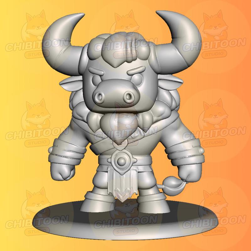 🐂🛡️💪 Tauron – The Mighty Minotaur! 💪🛡️🐂 | Chibi Kawaii