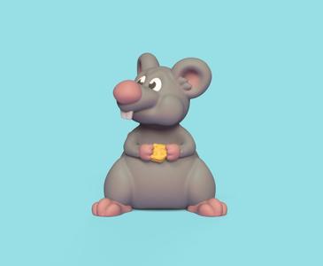 Cartoon Mouse Eating