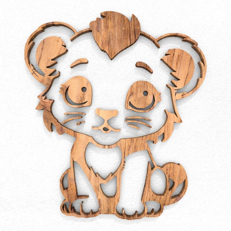 Cute baby lion kawaii cartoon home decor wall art