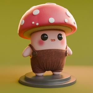fungus cartoon / mushroom cartoon STL