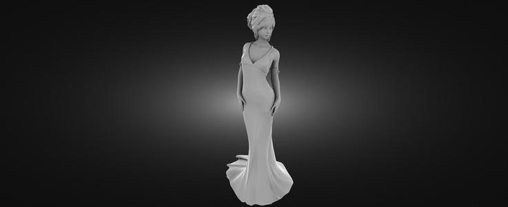 Woman in elegant evening dress