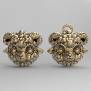 cute ram with big horn