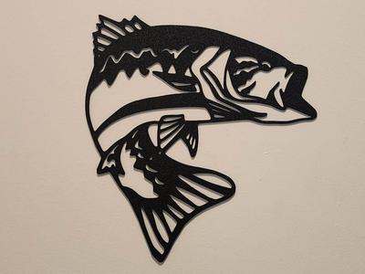 Bass Jumping Silhouette Wall Art