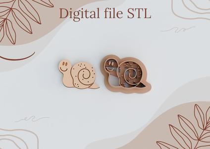 STL Digital Files for Polymer Clay Cutters | 3D Printable Cookie Cutters | DIY Craft Tools | Instant download Earrings cutters "Cute snail"