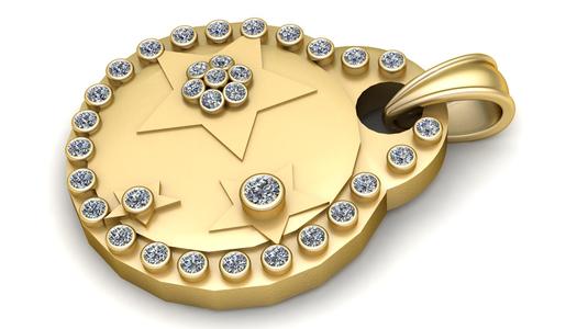 GOLD DIAMOUND PENDANT  3d printable model