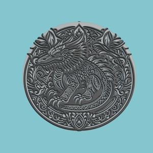 Komodo dragon Medallion Komodo dragon 3d Print Model