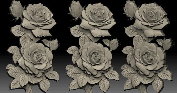 Flowers Relief 3D print model