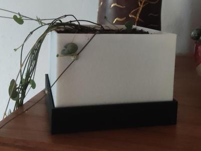 square pot and saucer
