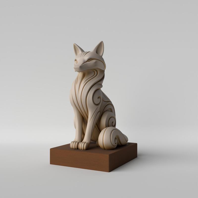 Minimalist Fox Bust – Decorative Sculpture