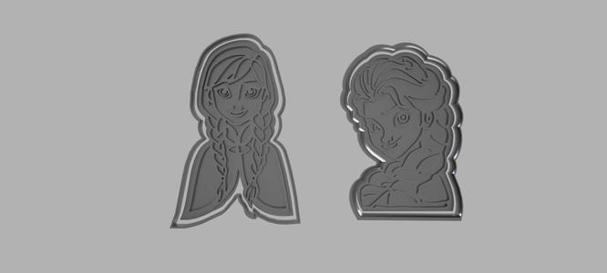 Anna a Elza cookie cutter (Frozen)