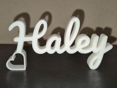 Haley Name Sign Display Decor