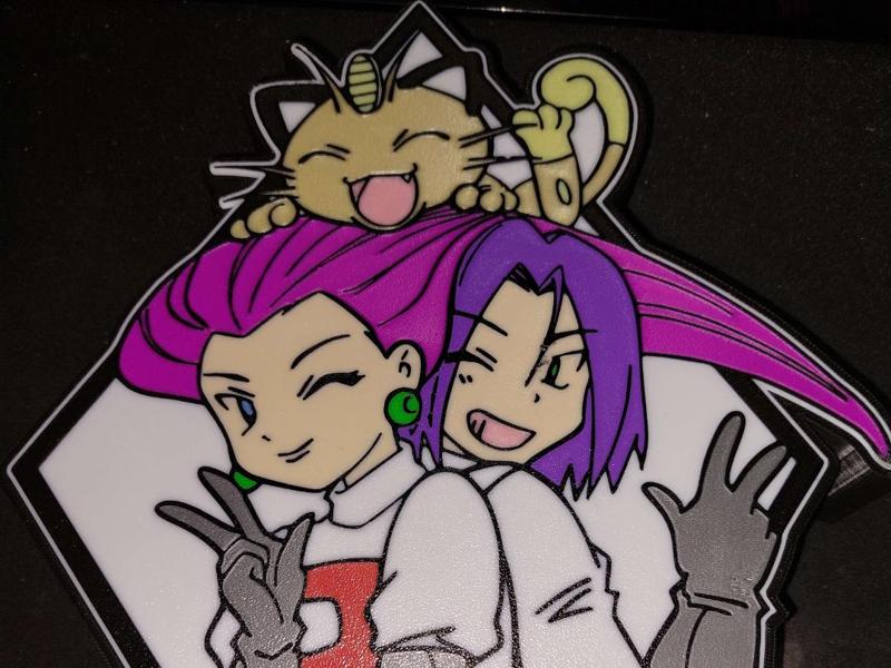 Pokemon Team Rocket + Mauzi Lightbox / Lampe