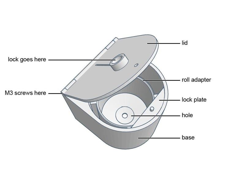 Single sheet toilet paper dispenser (wall mounted, lockable)
