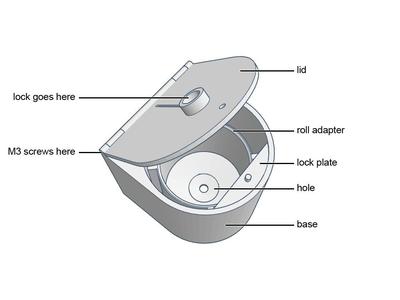 Single sheet toilet paper dispenser (wall mounted, lockable)