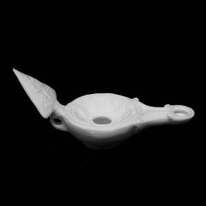 Lamp with a frieze of military equipment at The British Museum, London