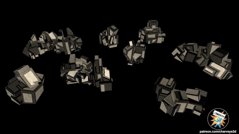 Crystal Terrain (Cubist) for 15, 28mm RPG Tabletop War Games