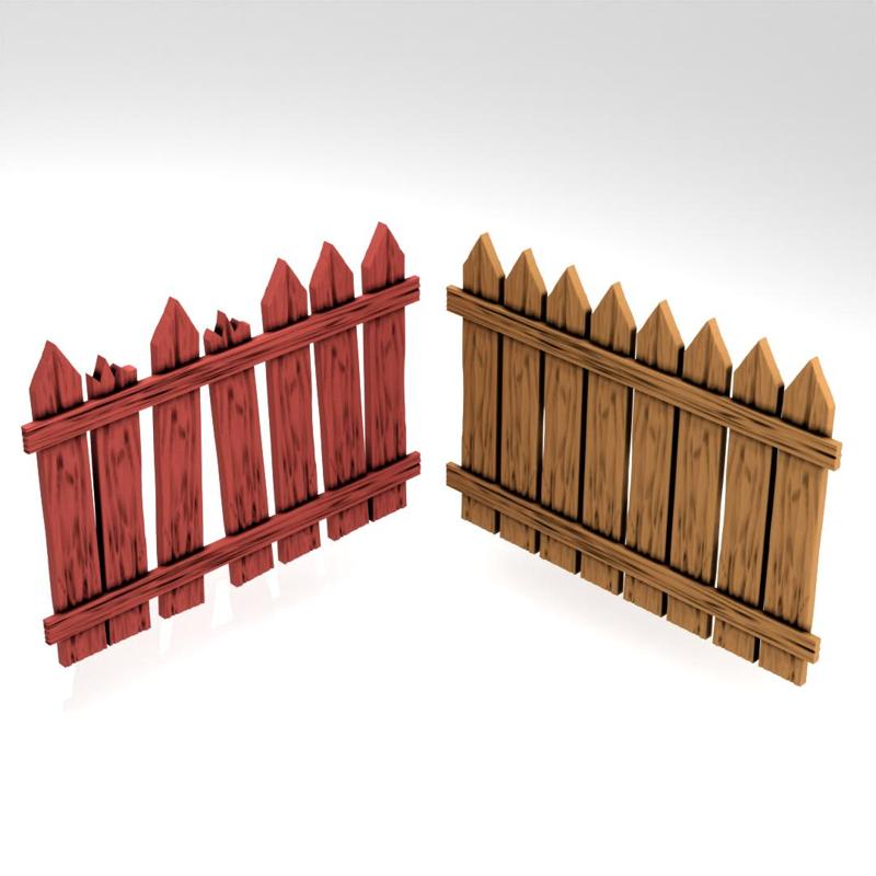 Simple Wooden Fence – 1/35, 1/43, 1/72 Scales