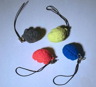 Keyring pendant human brain