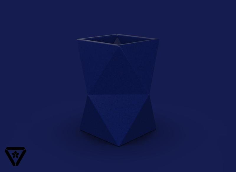 69. Facet Origami Geometric Bonsai Pot - V12 - Eliza (Inches)