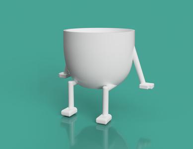 flowerpot 3d flowerpot with extremities n3