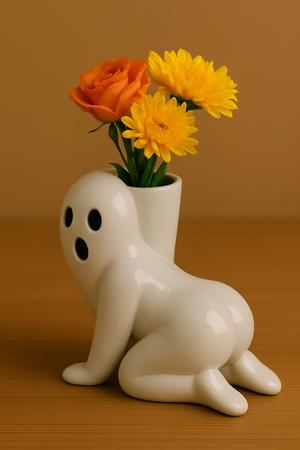 Bending Ghost Flower Pot | Funny Halloween Planter STL