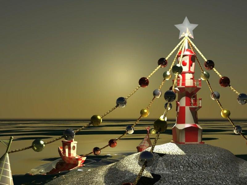 Christmas scene,Lighthouse -Buoy- 3DBenchy