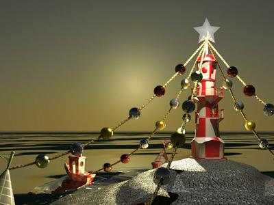 Christmas scene,Lighthouse -Buoy- 3DBenchy