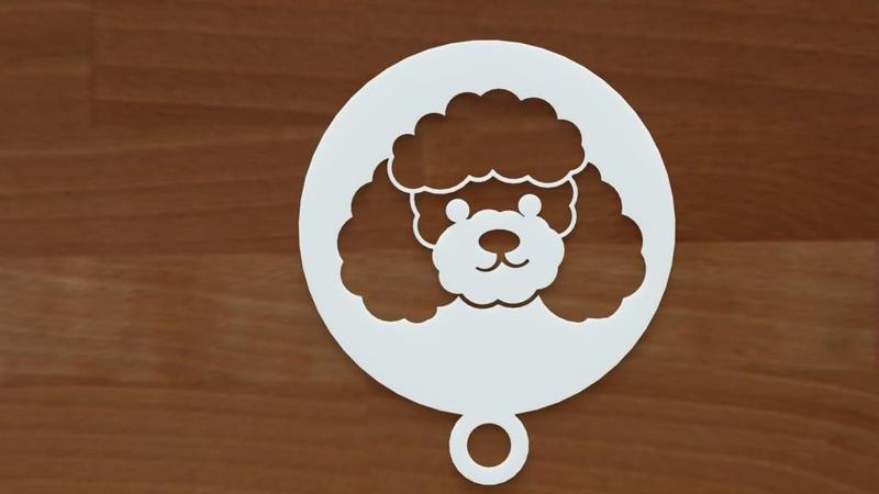 Poodle coffee stencil 