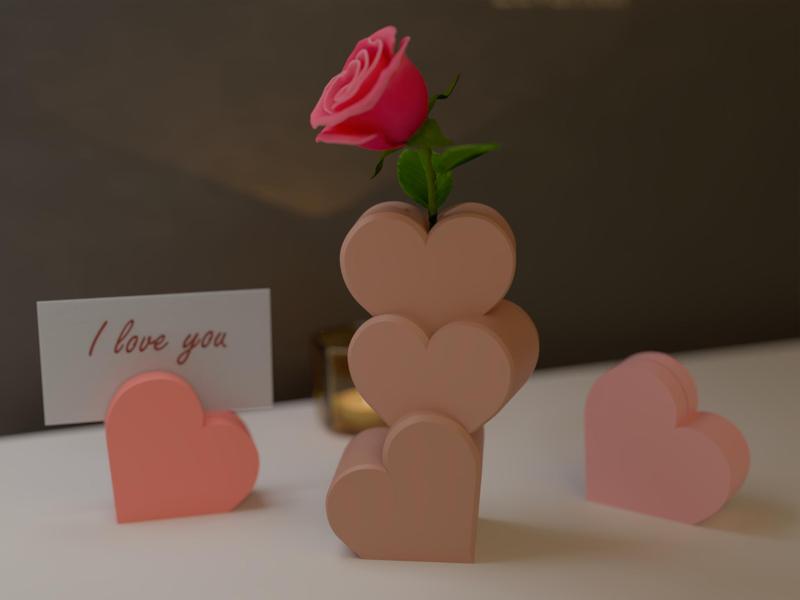 Romantic & lovely 3 layers heart-shaped vase