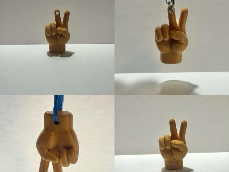 Peace sign fingers - key chain or car mirror