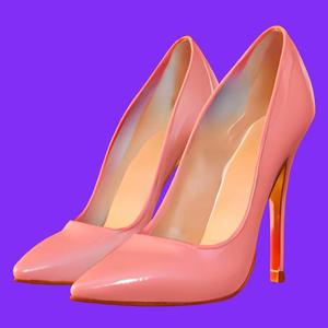 Glossy Pink Pointed-Toe Heels