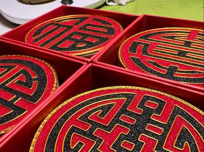 Fortune, Happiness, Longevity, and Wealth Cloisonné Enamel—Longevity