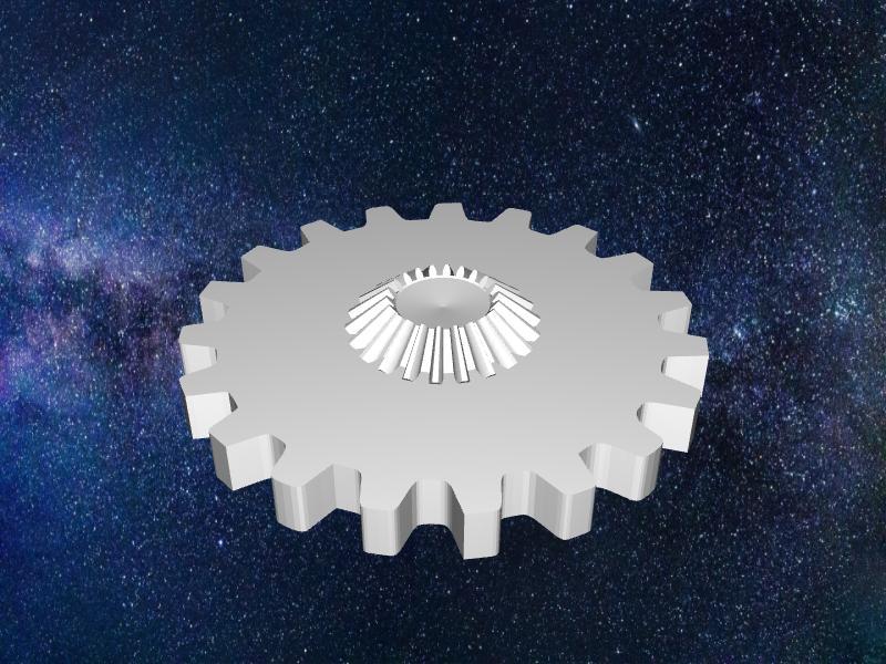 Mechanical Gear 19 - Part for engines, clocks, robots, electric motors, bicycles, trains for 3D Printing