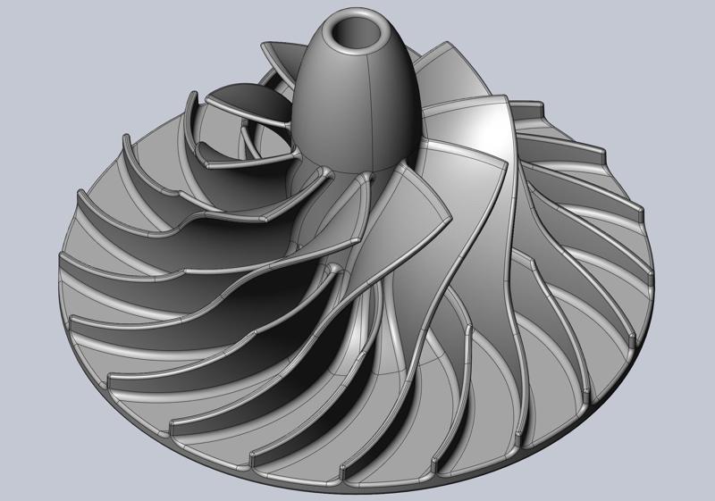 Printable Radial Pump Turbopump Impeller Model