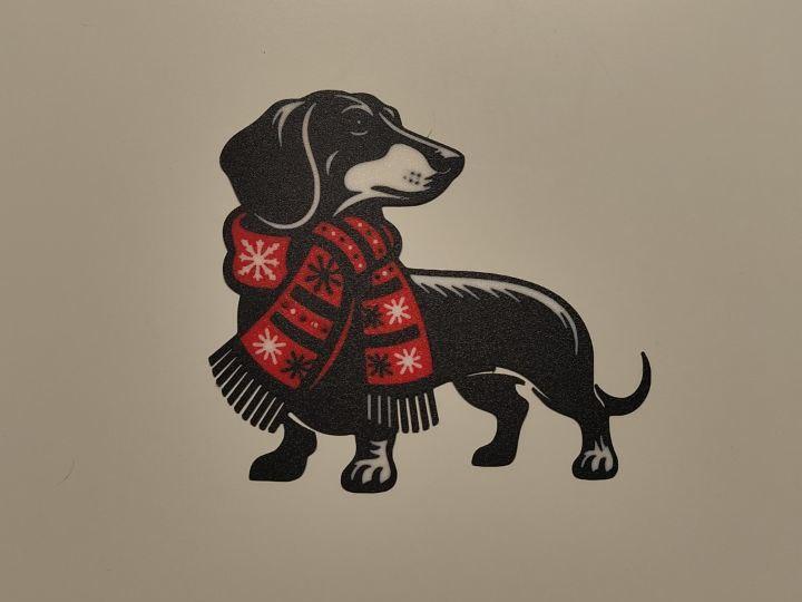 Dachshund at christmas wall art