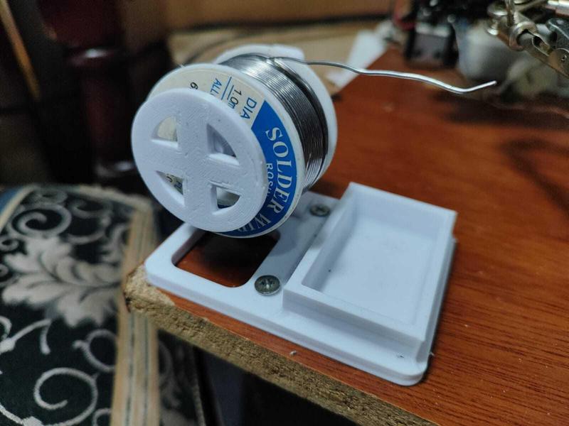 Solder spool holder - solder
