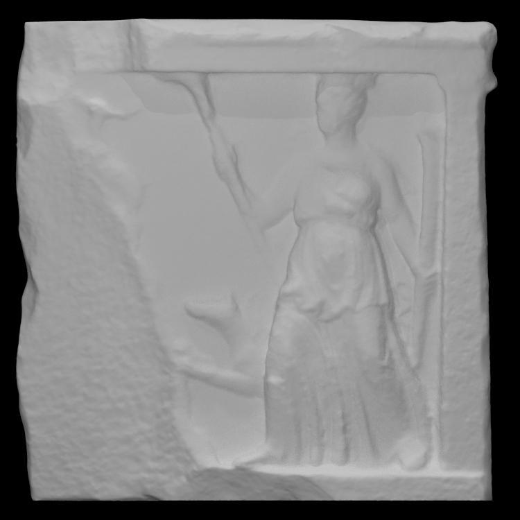 Part of a votive relief in the shape of a temple