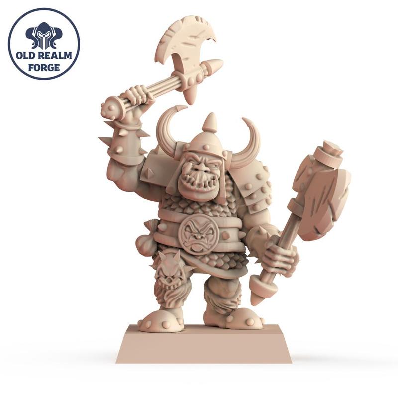 Free Miniature - Old School Orc Warrior with Double Axe