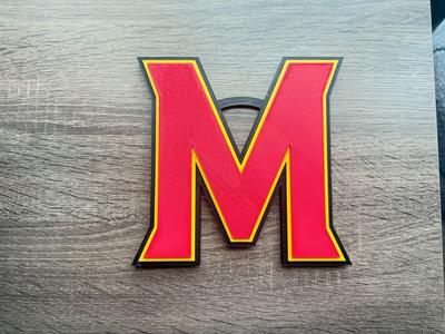 Maryland Terrapins Logo Oversized Necklace, Pendant Chain