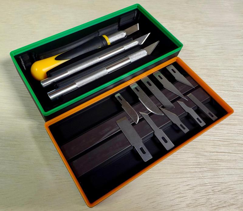 Gridfinity - Exacto Knife Set & Spare Blades Case