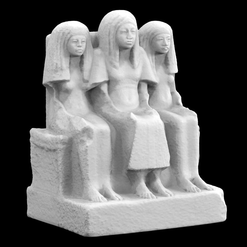 Funerary Sculpture of Amenemheb, Mayor of Thebes, with his Wife and Mother