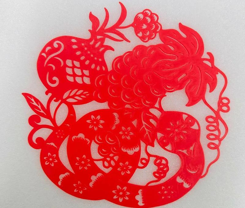 Auspicious Serpent, Bountiful Year - Chinese New Year Paper-Cut Window Decoration
