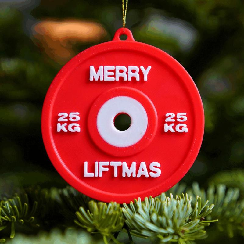 4 x Weight Plates Christmas Ornament [METRIC]