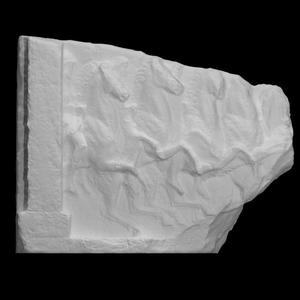 Relief fragment, dedication for a victory of the tribe Leontis in anthippasia