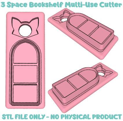 3 Space Bookshelf polymer clay cutter STL file