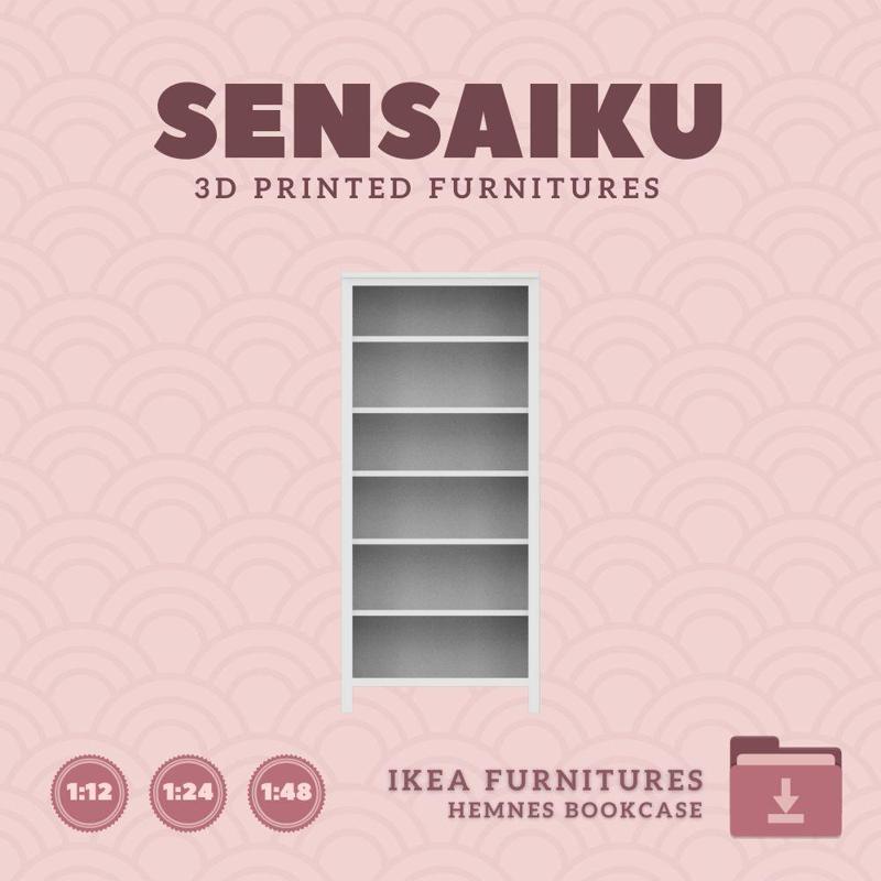 Miniature Replica HEMNES Bookcase - IKEA (1:12,24,48) - 3D Print Instant Download