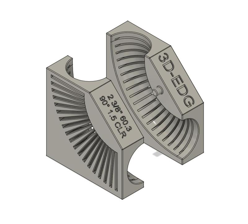 2 3/8" 60.3mm 90 degree Mandrel bend Cut jig